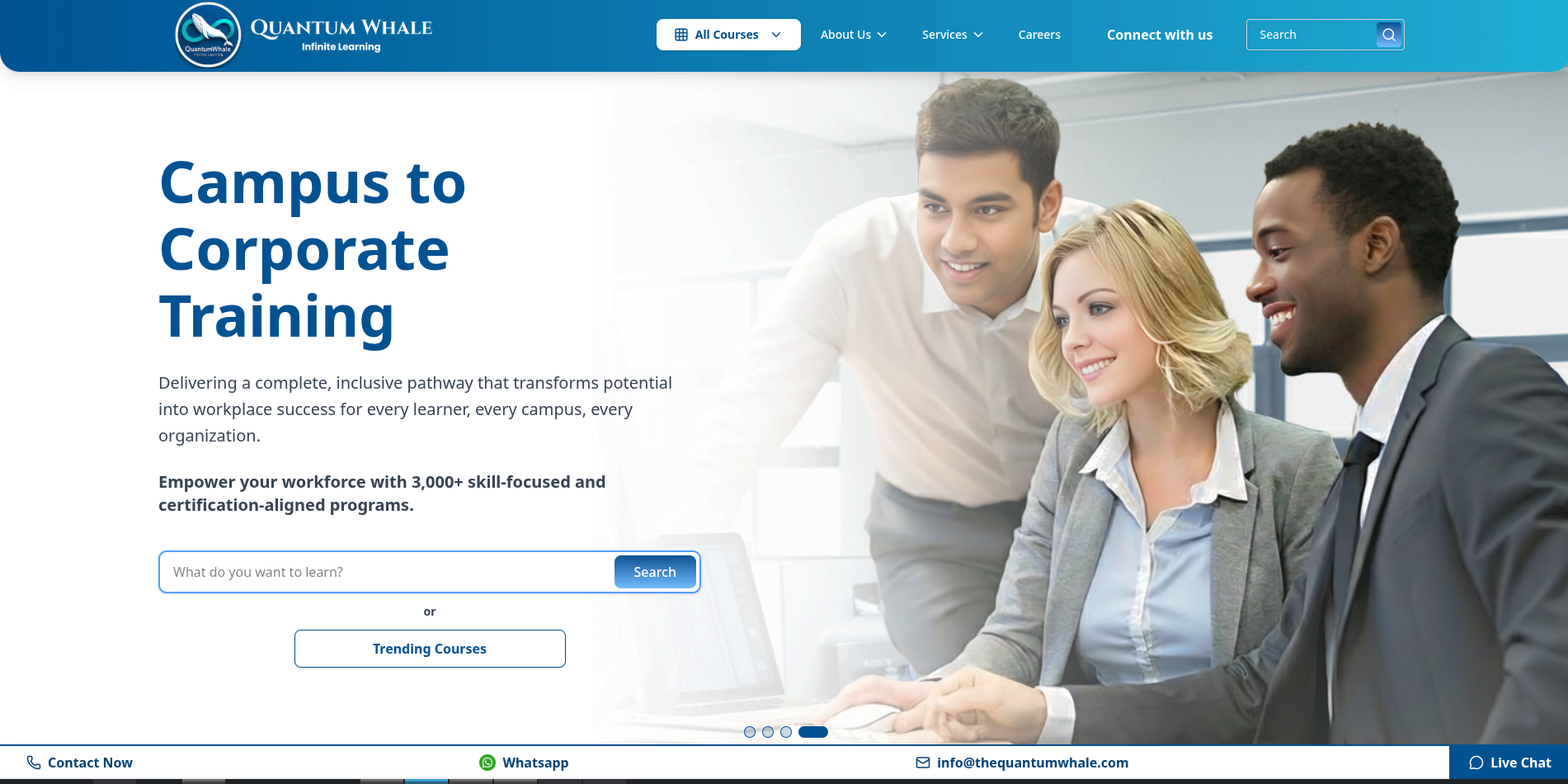 Corporate Training Platform Backend (Quantum Whale) project screenshot